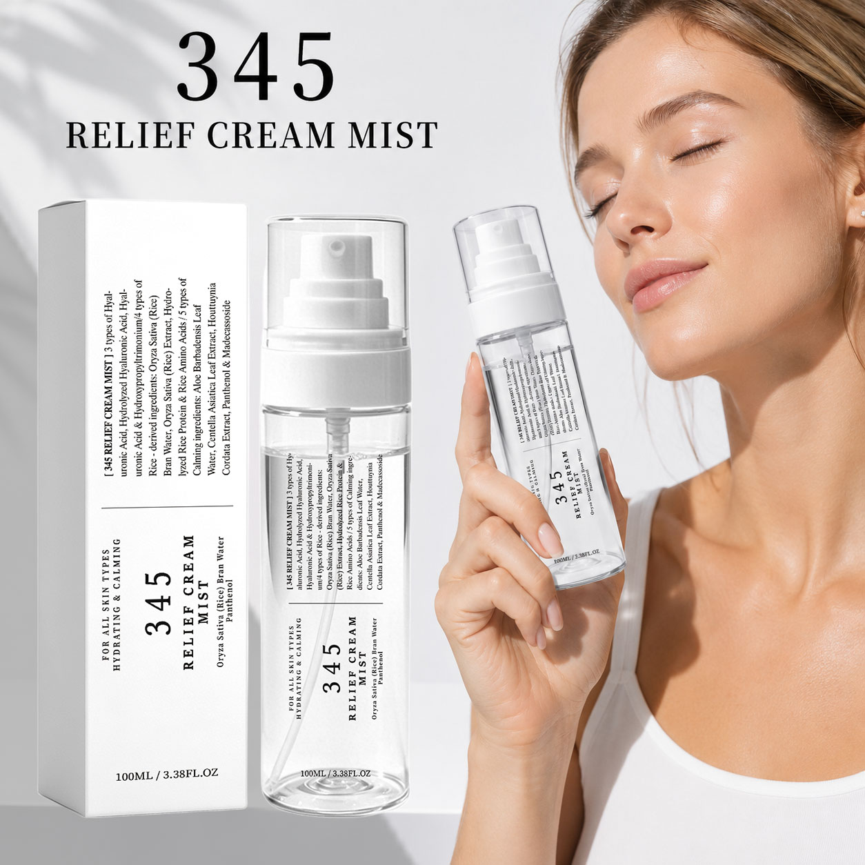 Korean Skincare Routine - Creme em Spray 345 Relief, Cuidado