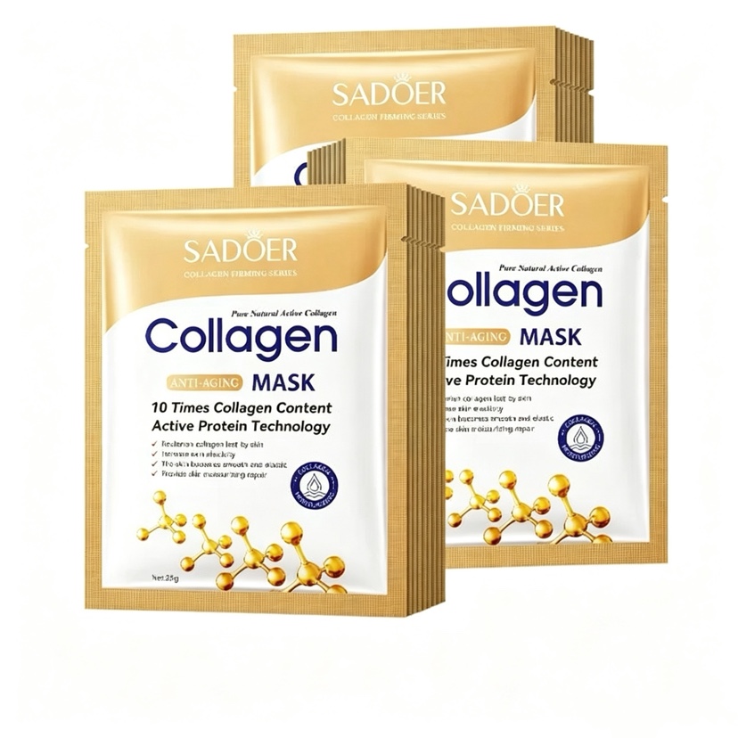 Sheet Mask Collagen - Máscara Facial Coreana de Colágeno 5/10/20/30pcs,