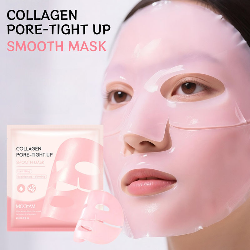 Sheet Mask Collagen - Máscara Facial de Colágeno Rosa: Limpeza
