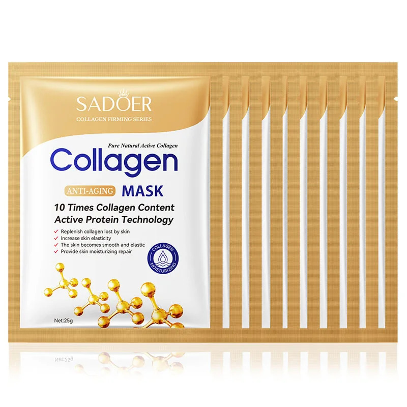 10pcs máscara facial de coláge - Sheet Mask Collagen avaliação e preço