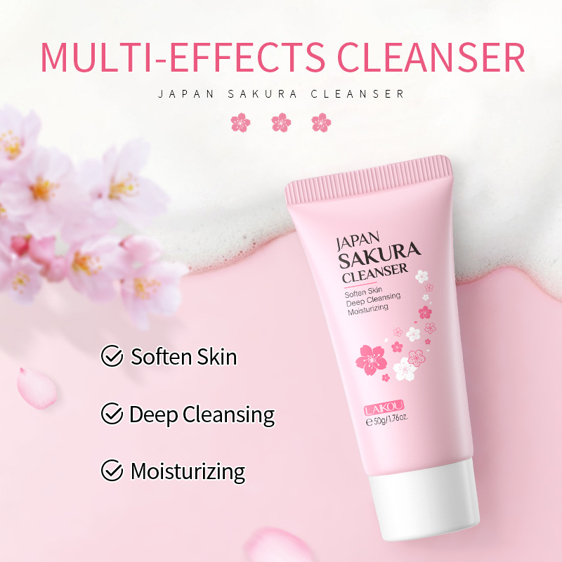 Japão sakura limpador facial c - Korean Skincare Routine avaliação e preço